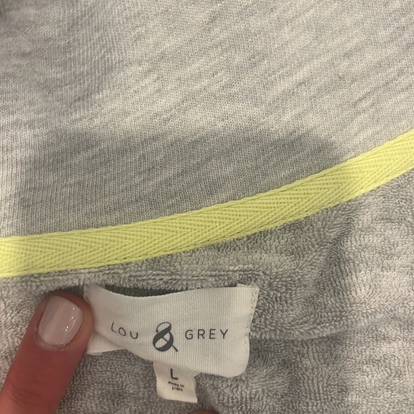 Lou and Grey light gray three quarter zip sweatshirt light weight - Picture 2 of 4